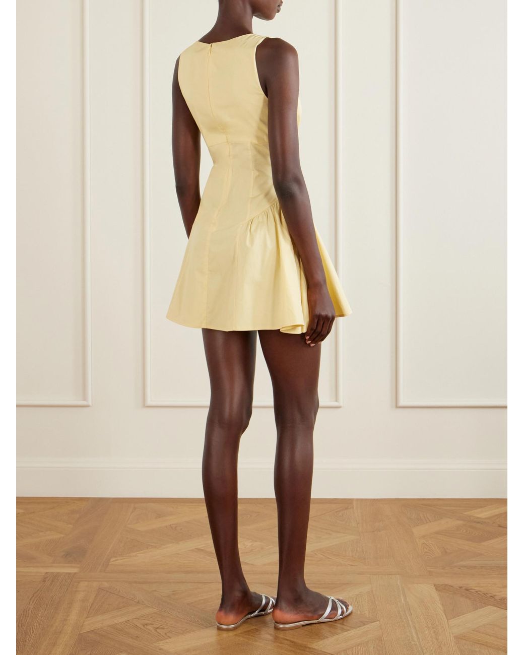 Staud Natural Pale Sleeveless Mini Dress