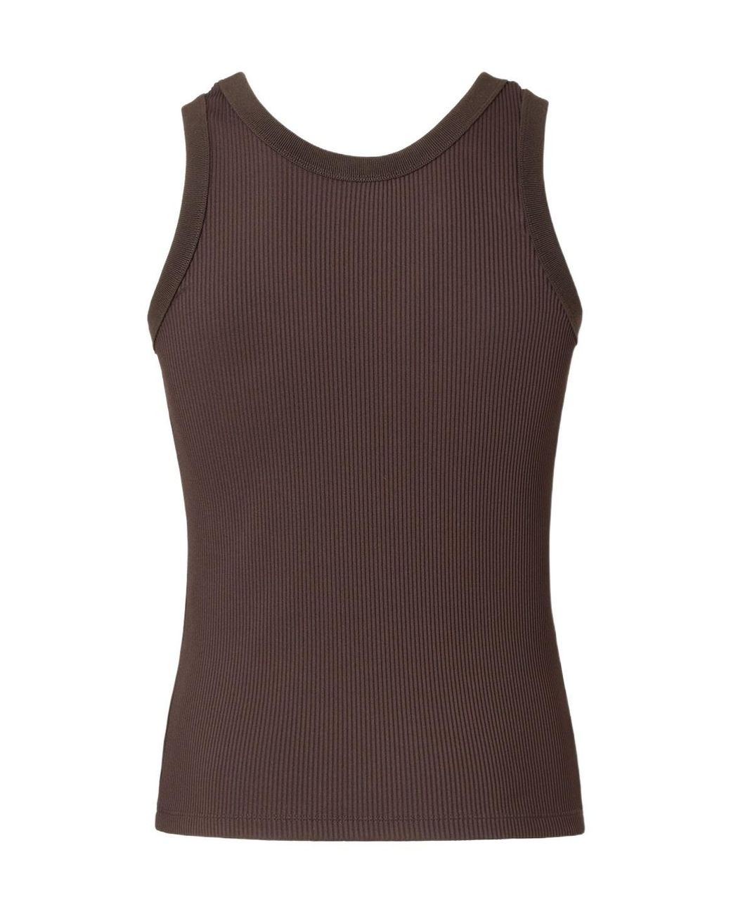 Fendi Logo Embroidered Ribbed Tank Top in Brown for Men | Lyst