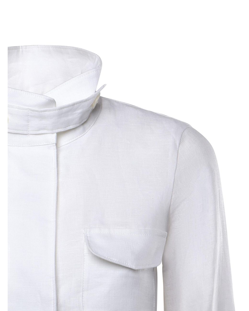 Loro Piana White Collared Drawstring Jacket
