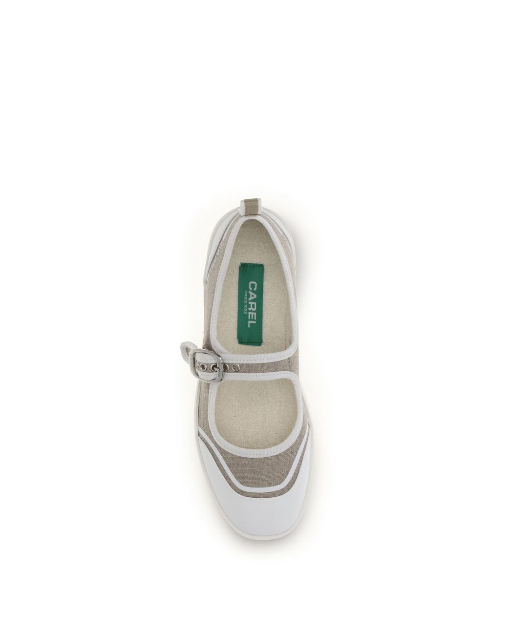 CAREL PARIS White Carel Logo Printed Buckle Fastened Ballerinas