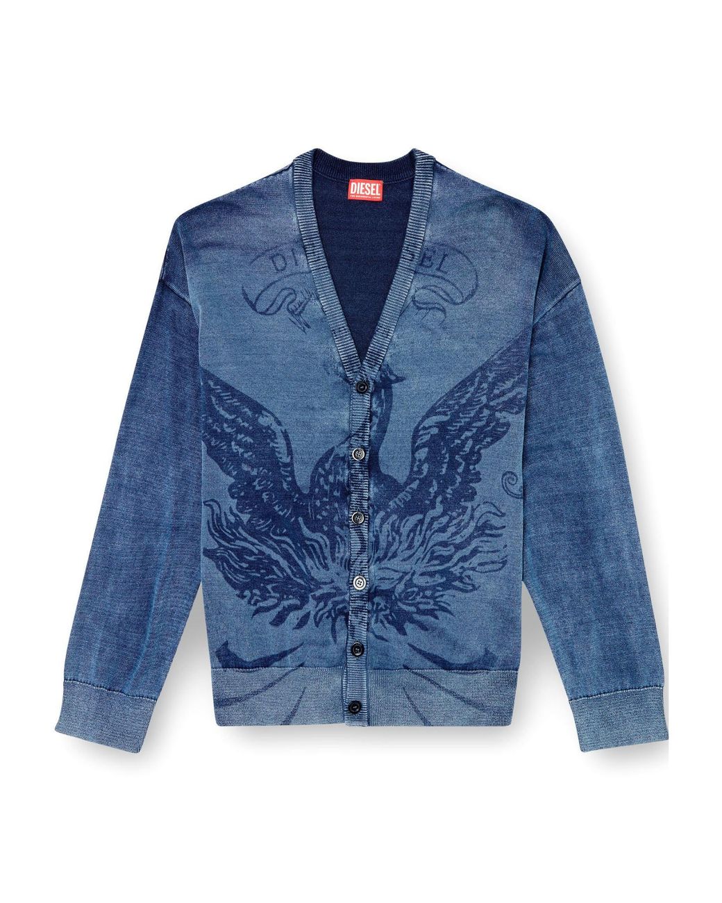 DIESEL Blue Cardigans for men