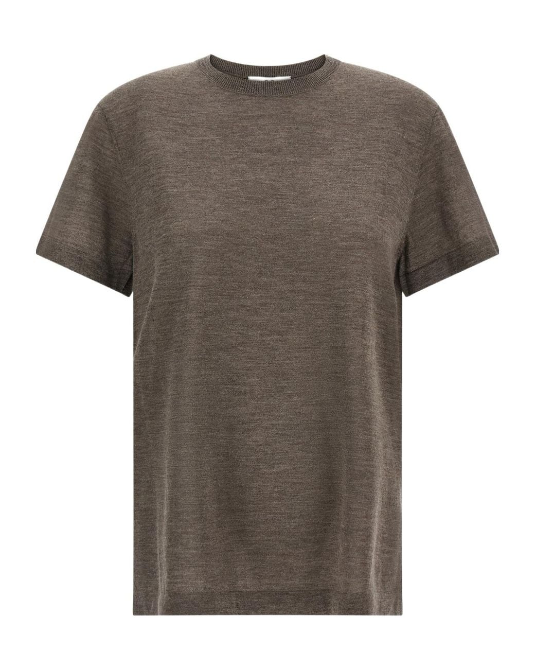 Co. Gray Shaved Knit Short-Sleeve Knitted Top