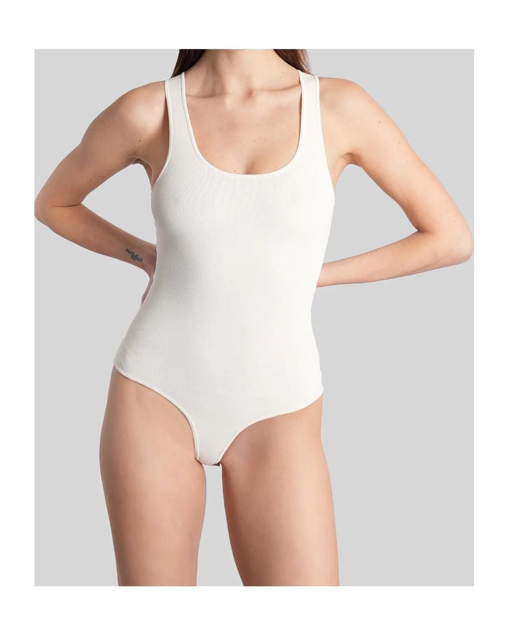 Entire studios White Scoop-Neck Sleeveless Bodysuit