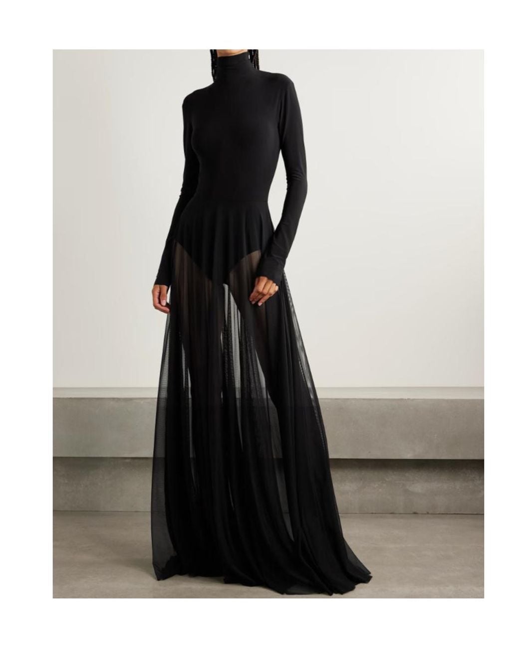 Norma Kamali Black Long Sleeve Turtleneck Dress