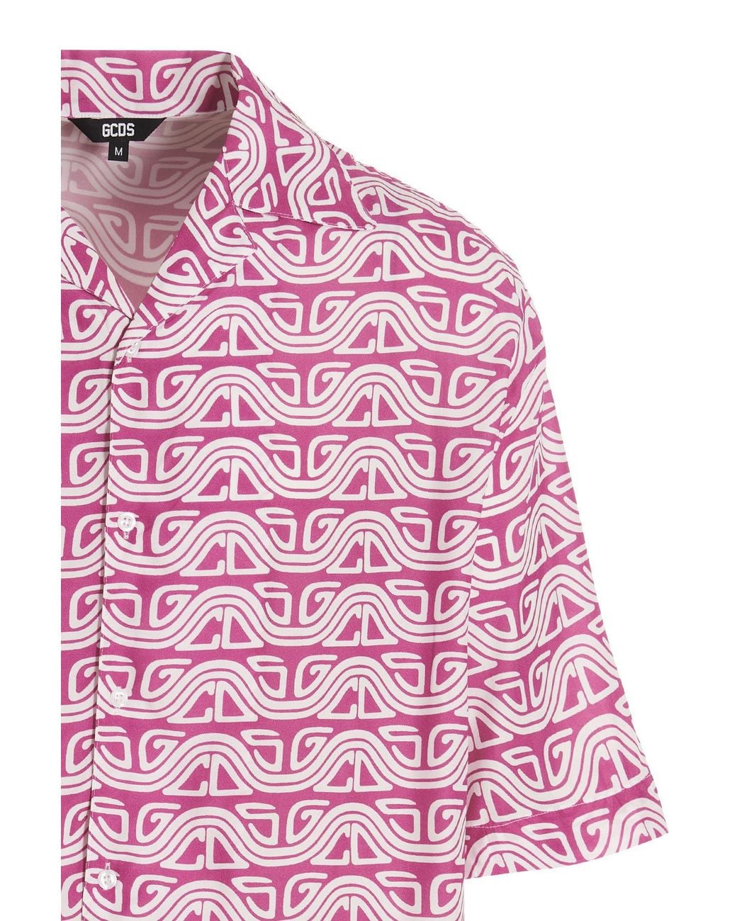 Gcds Pink Waved Logo Shirt for men