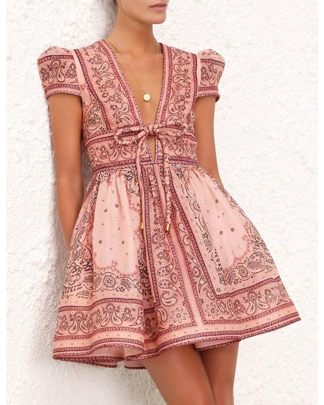 Zimmermann Pink Matchmaker Structured Mini Dress
