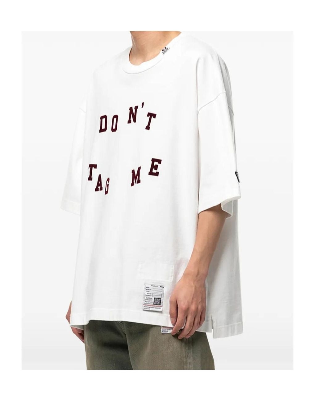 Maison Mihara Yasuhiro White Don'T Tag Me. Flocky-Print T-Shirt for men