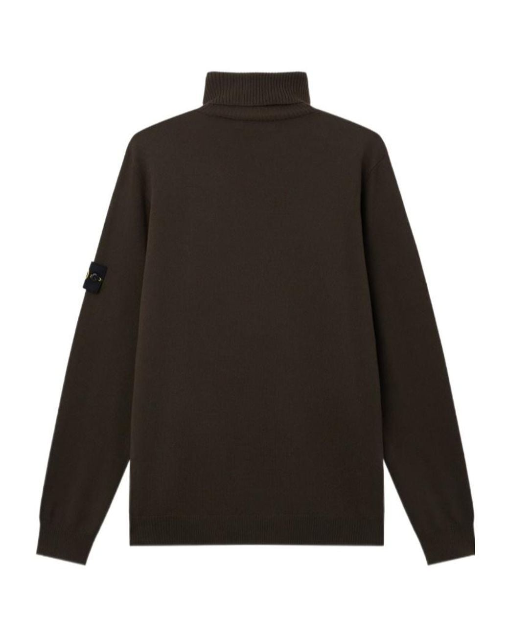 Stone Island Black Logo Patch Turtleneck Knitted Sweater for men