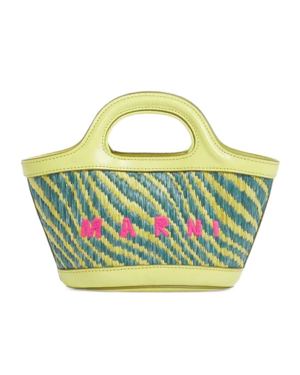Marni Green Tropicalia Top Handle Micro Bag