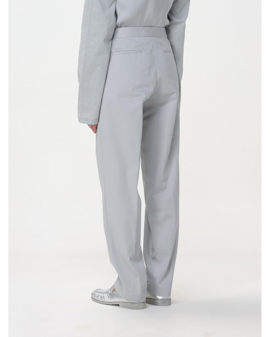 Fabiana Filippi Gray Beaded-Trim Tapered Trousers