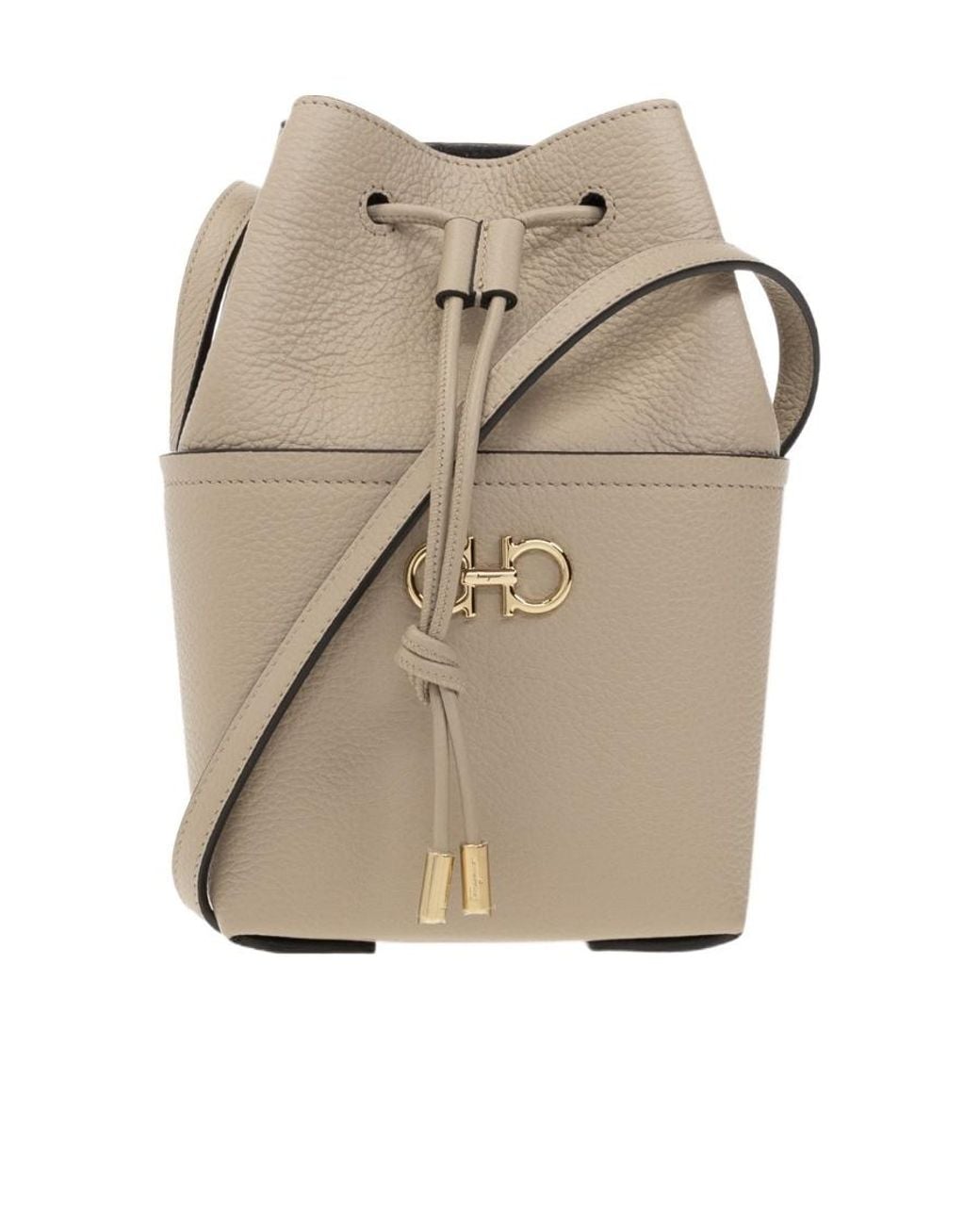 Ferragamo Natural Logo Bucket Shoulder Bag