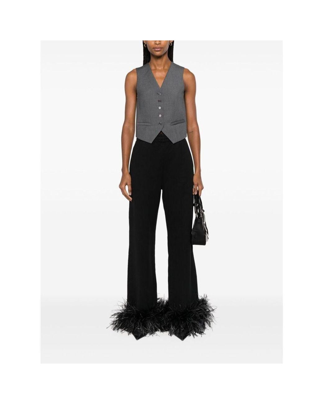 Prada Black Fluff-Edge Trousers