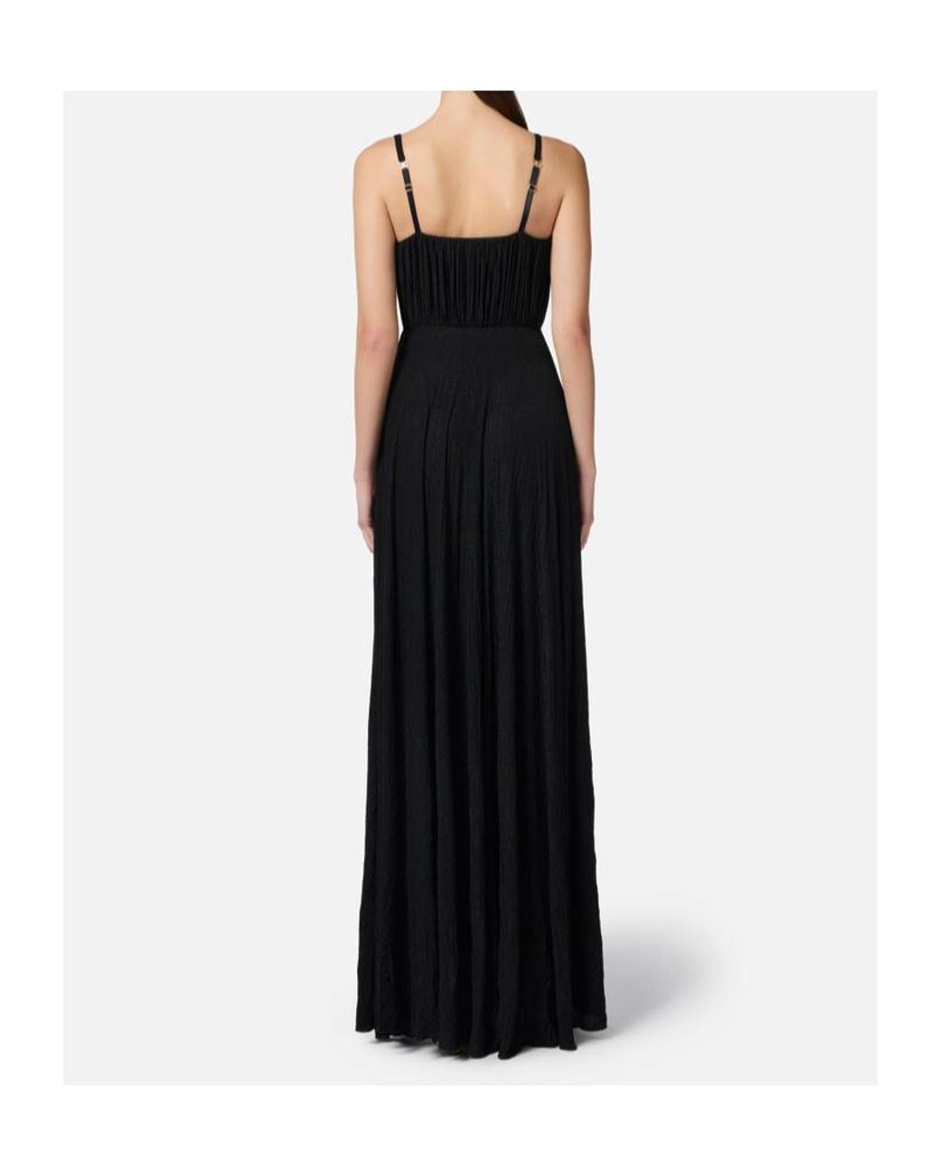 Elisabetta Franchi Black Embroidered Flower Carpet Dress