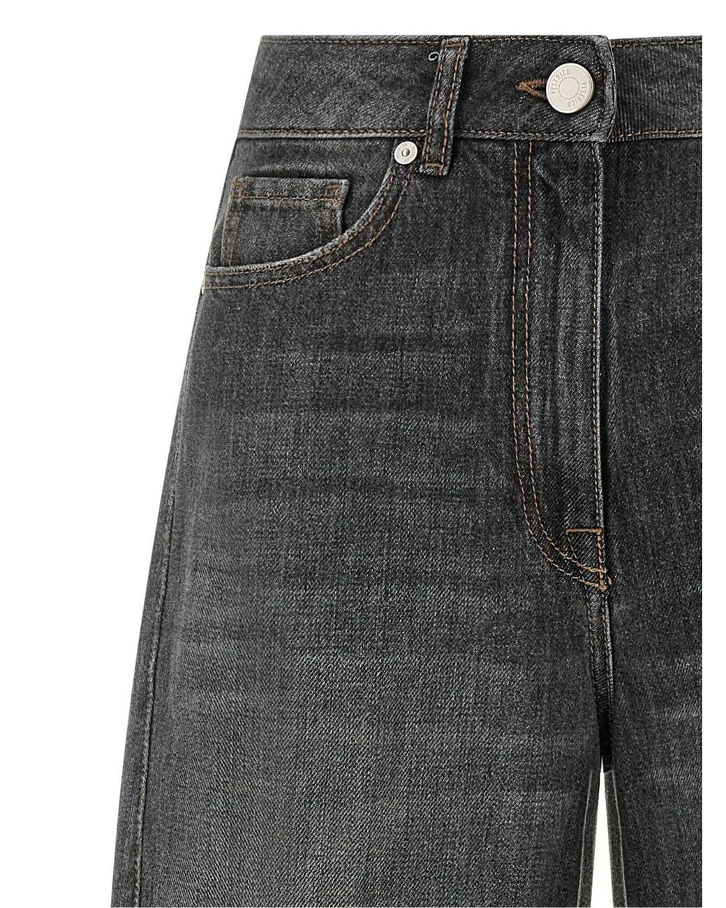 Peserico Gray High Waist Balloon Jeans