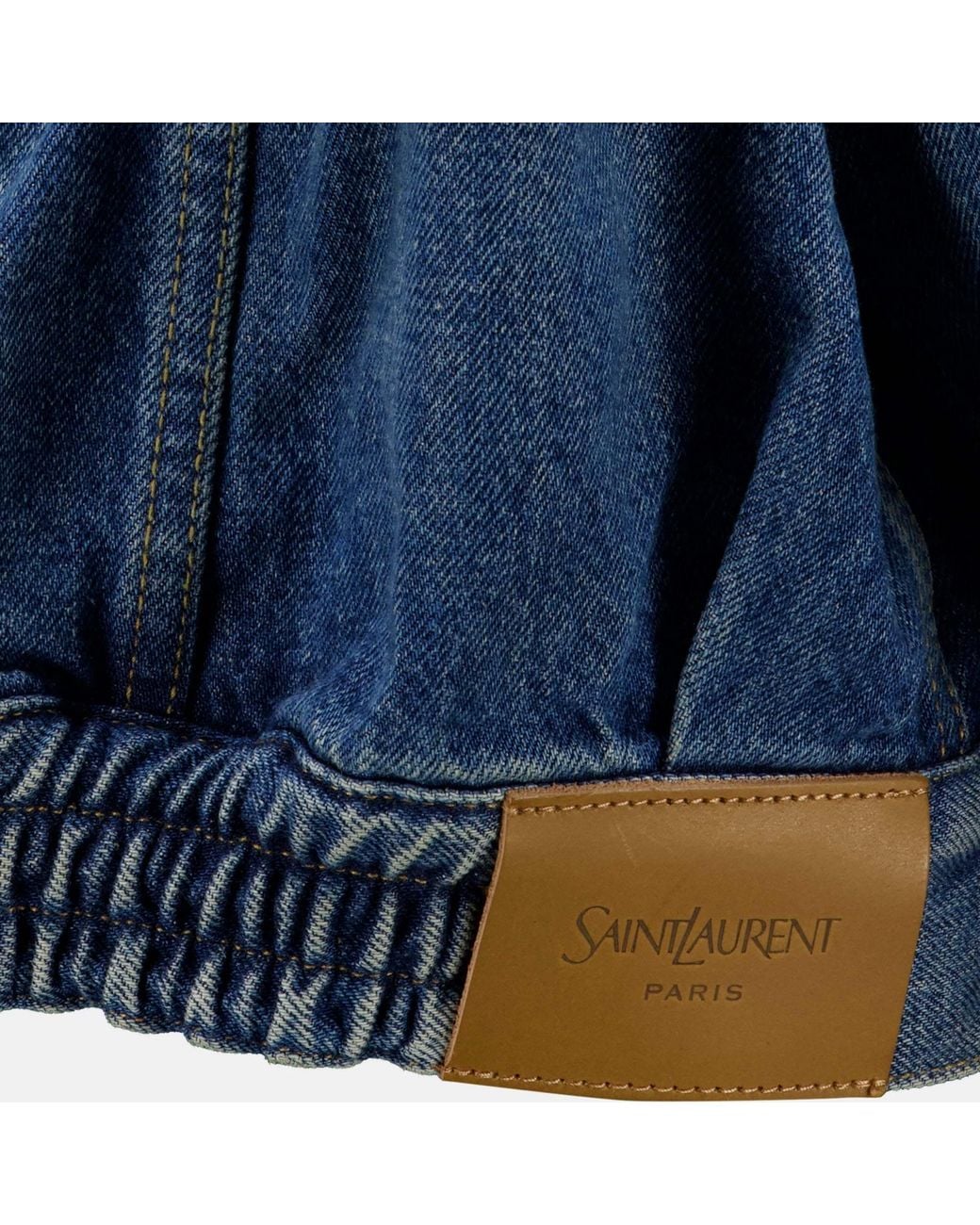Saint Laurent Blue Button-Up Long-Sleeved Denim Jacket