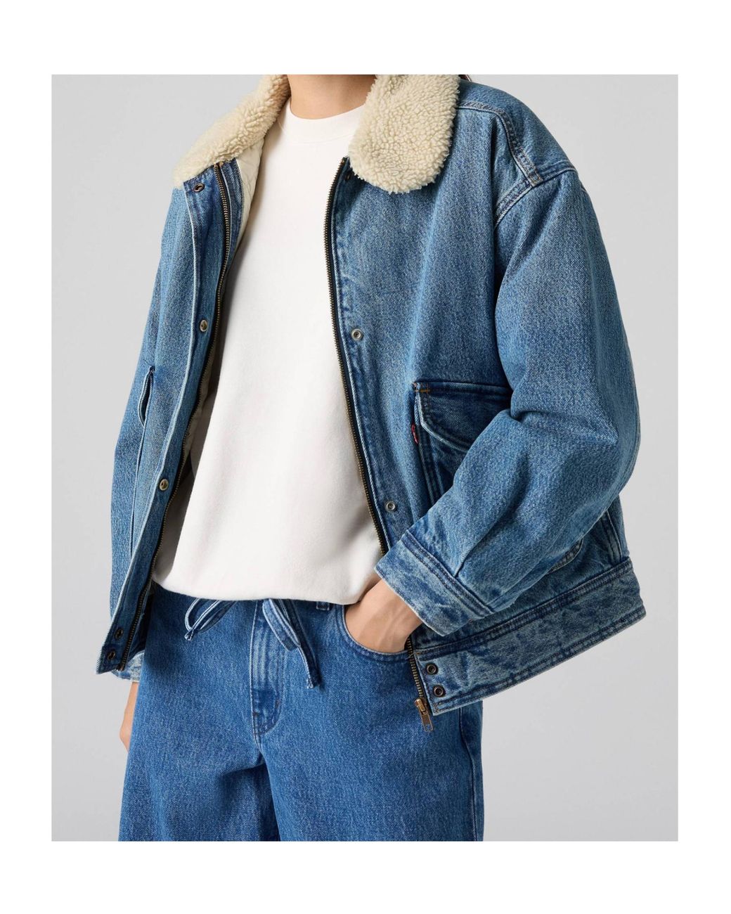 Levi's Blue Sherpa Bomber Jacket