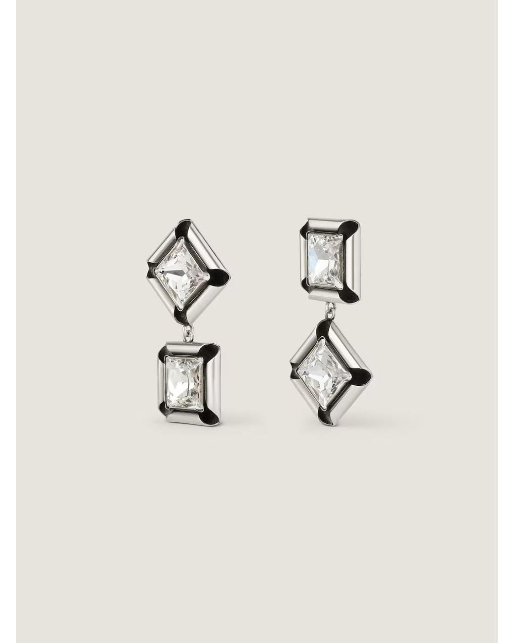 Givenchy White Deconstructed Crystals Earrings