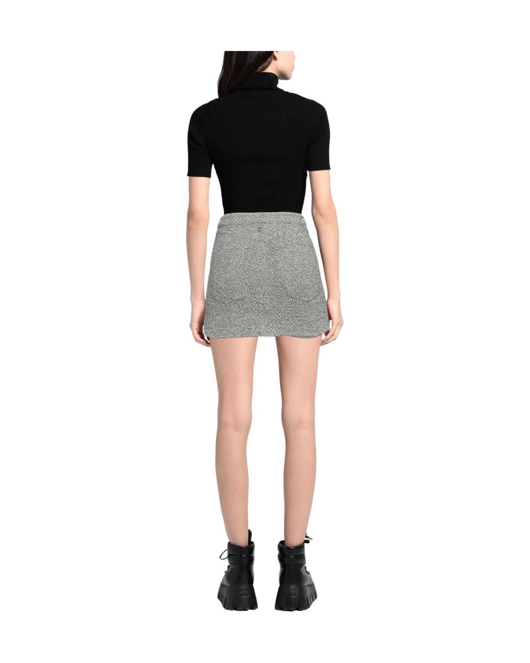 Rag & Bone Gray Color-Blocked Tweed Umbrella Skirt