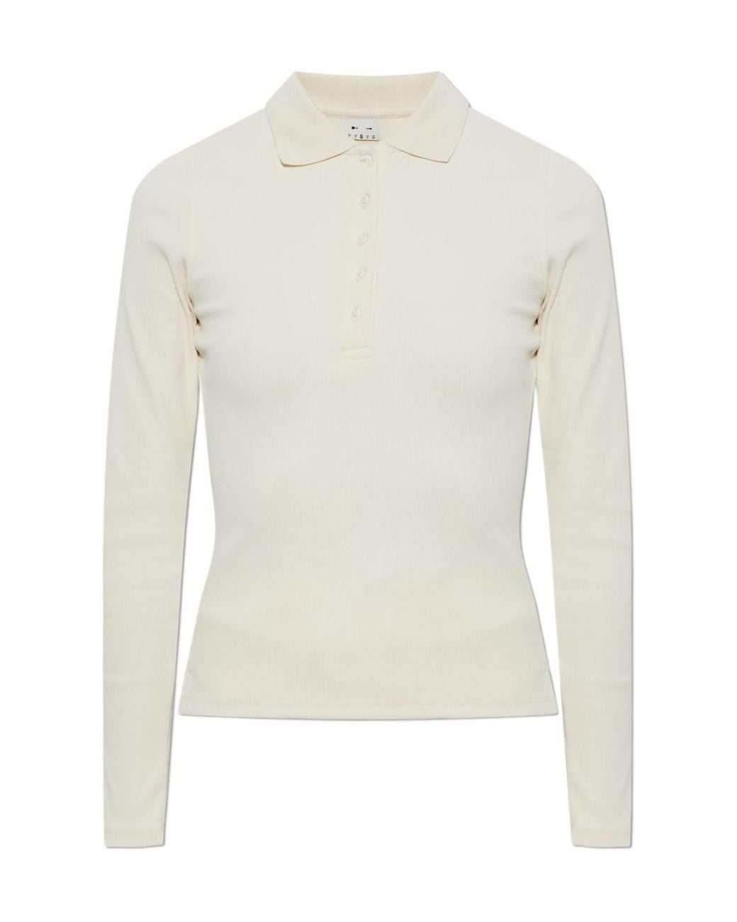 The Upside White Cruz Long Sleeve Polo Top