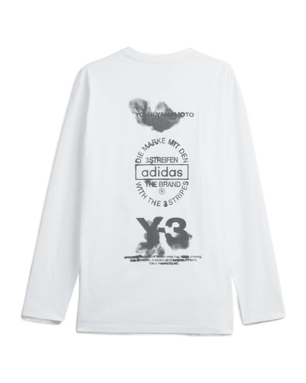 Y-3 White Pattern-Printed Long-Sleeved T-Shirt for men