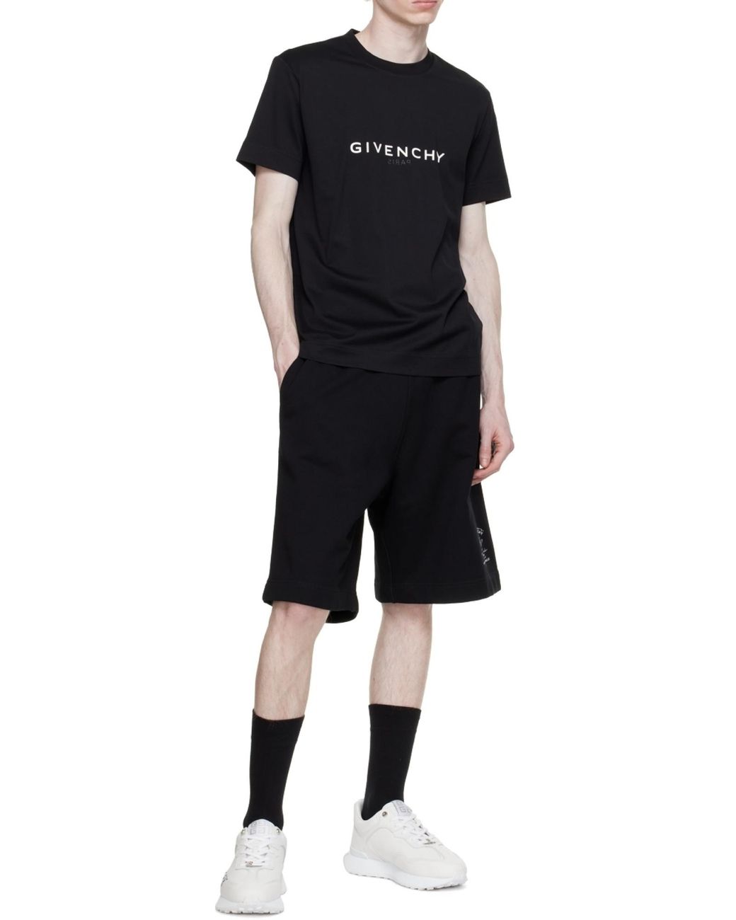 Givenchy Black Logo Printed Crewneck T-Shirt for men