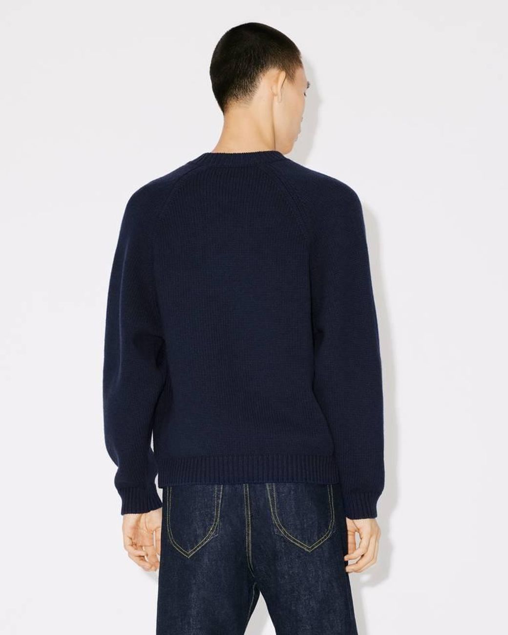 KENZO Blue Target Crewneck Knitted Jumper for men