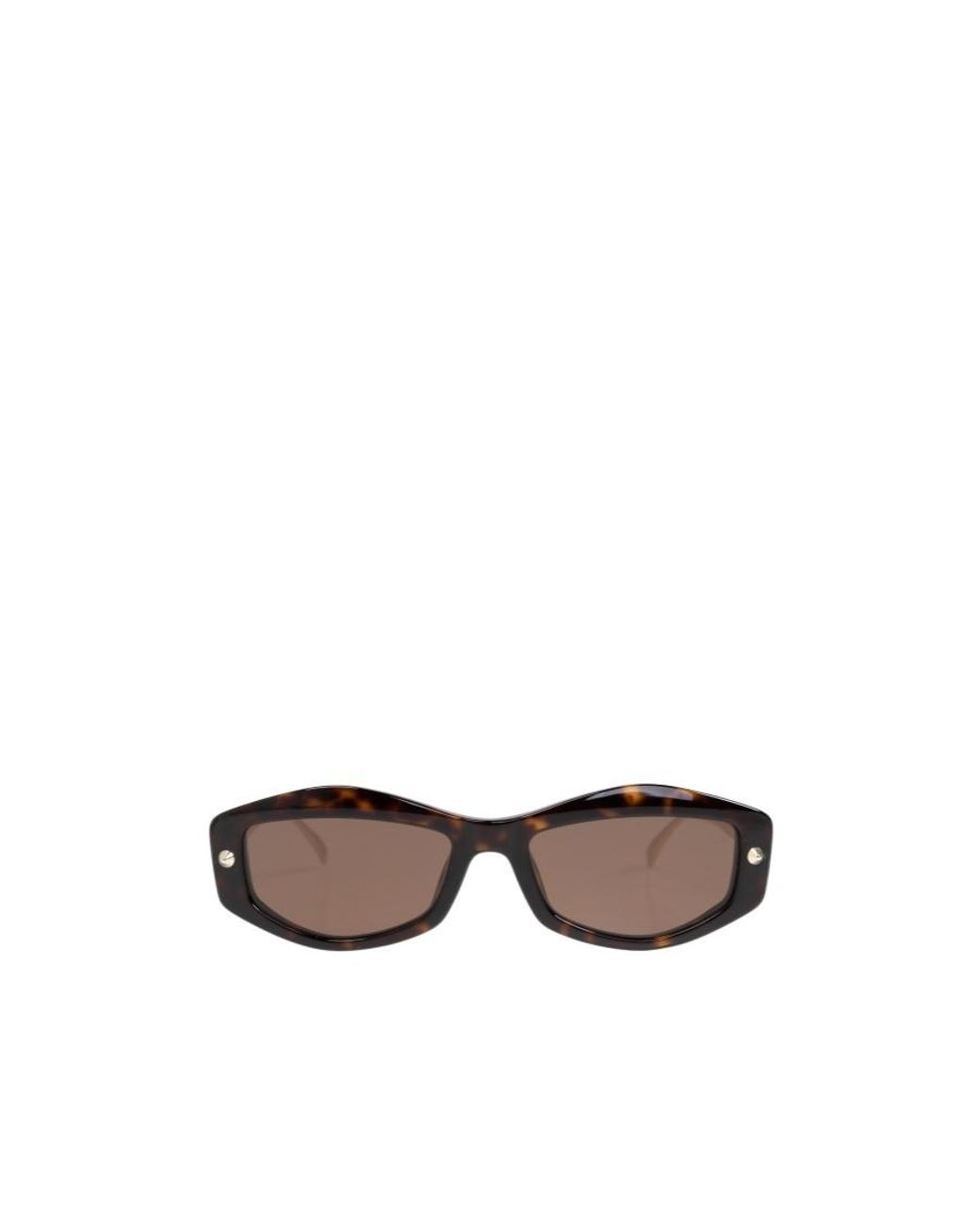 McQueen White Eyewear Rectangle Frame Sunglasses