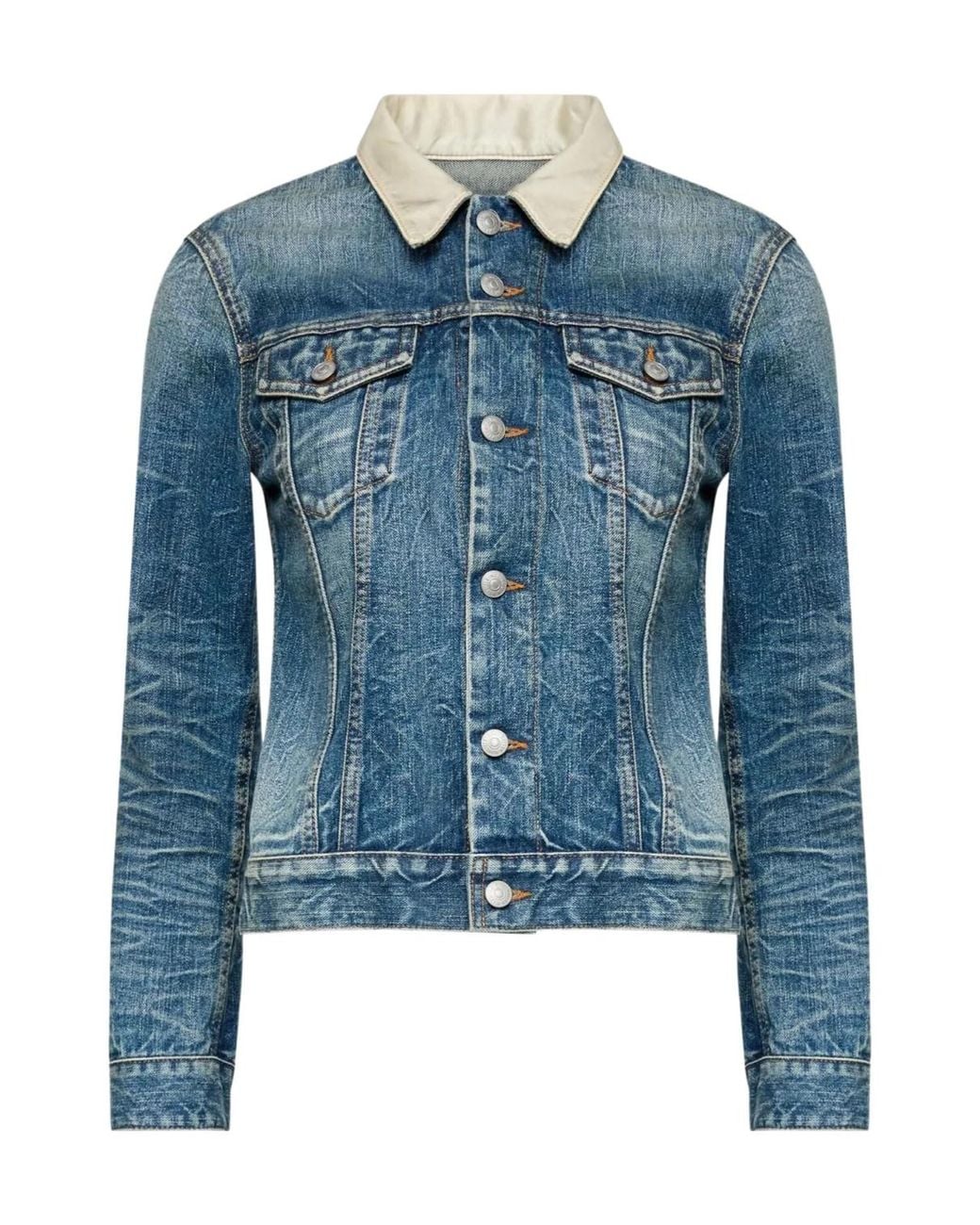 MM6 by Maison Margiela Blue Denim Cropped Jacket