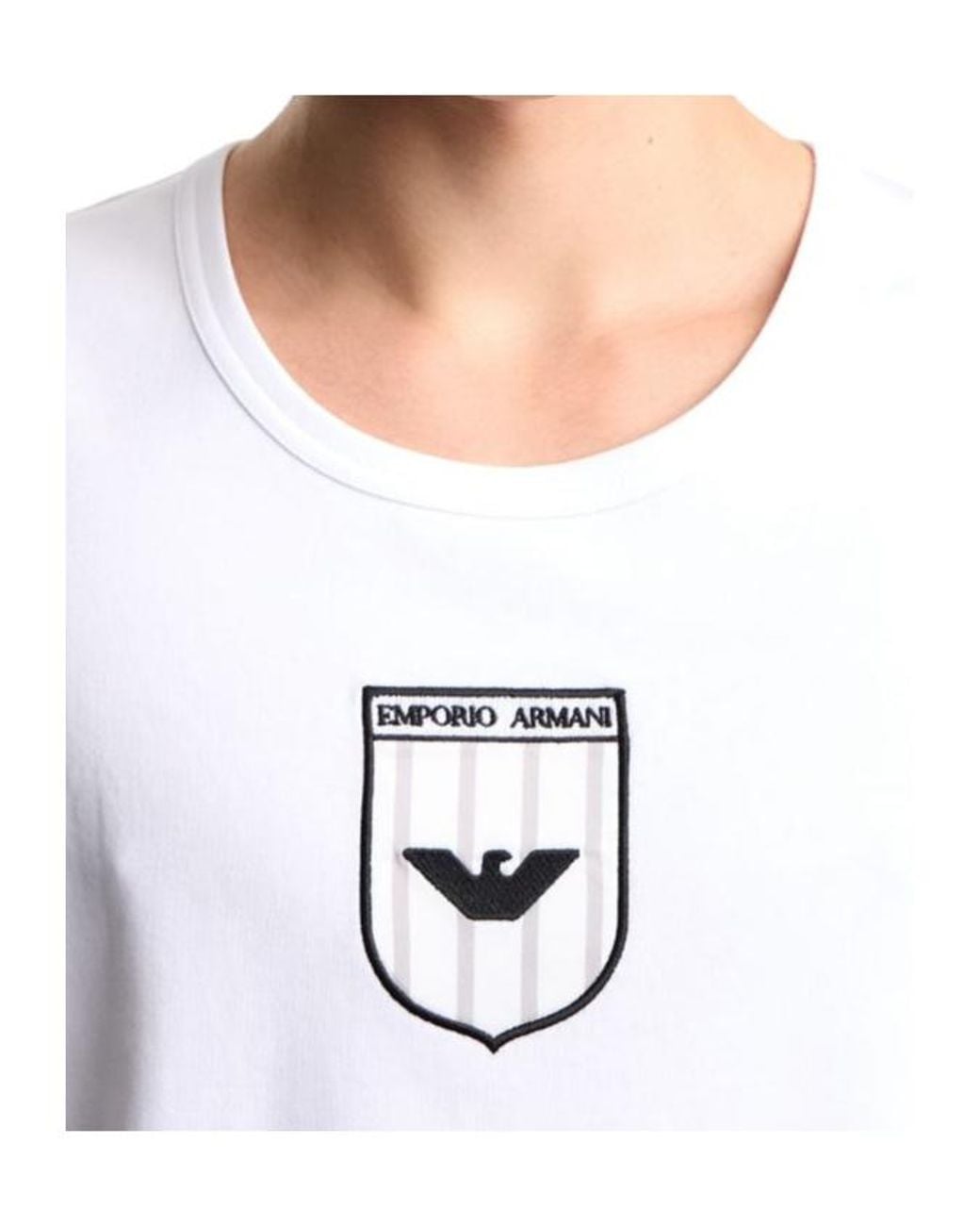 Emporio Armani White Icon Logo-Patch Tank for men