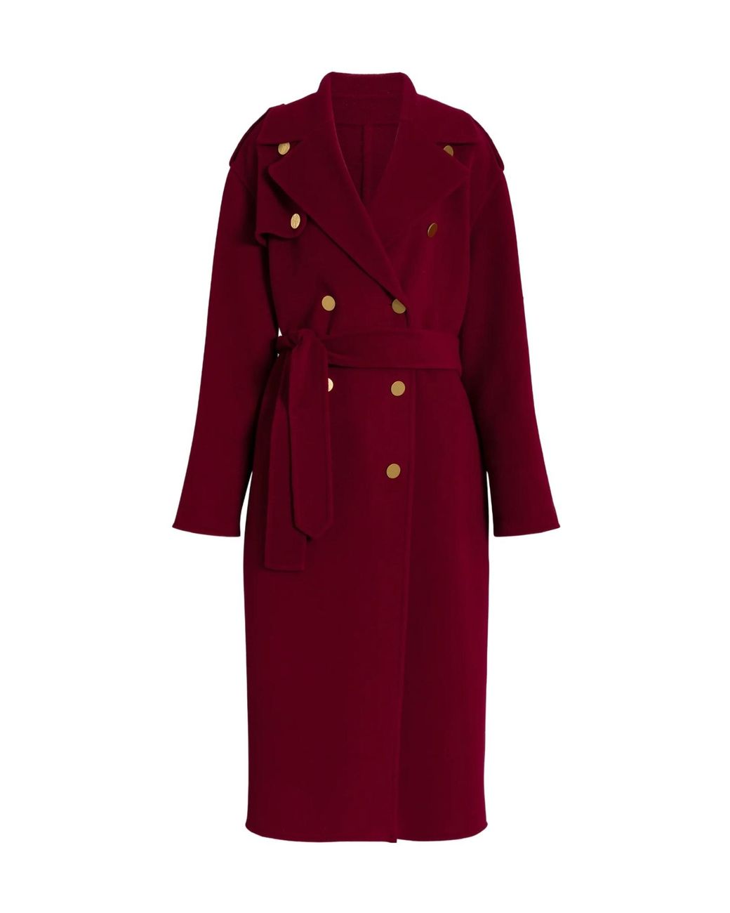 Alberta Ferretti Red Double-Breasted Belted Coat