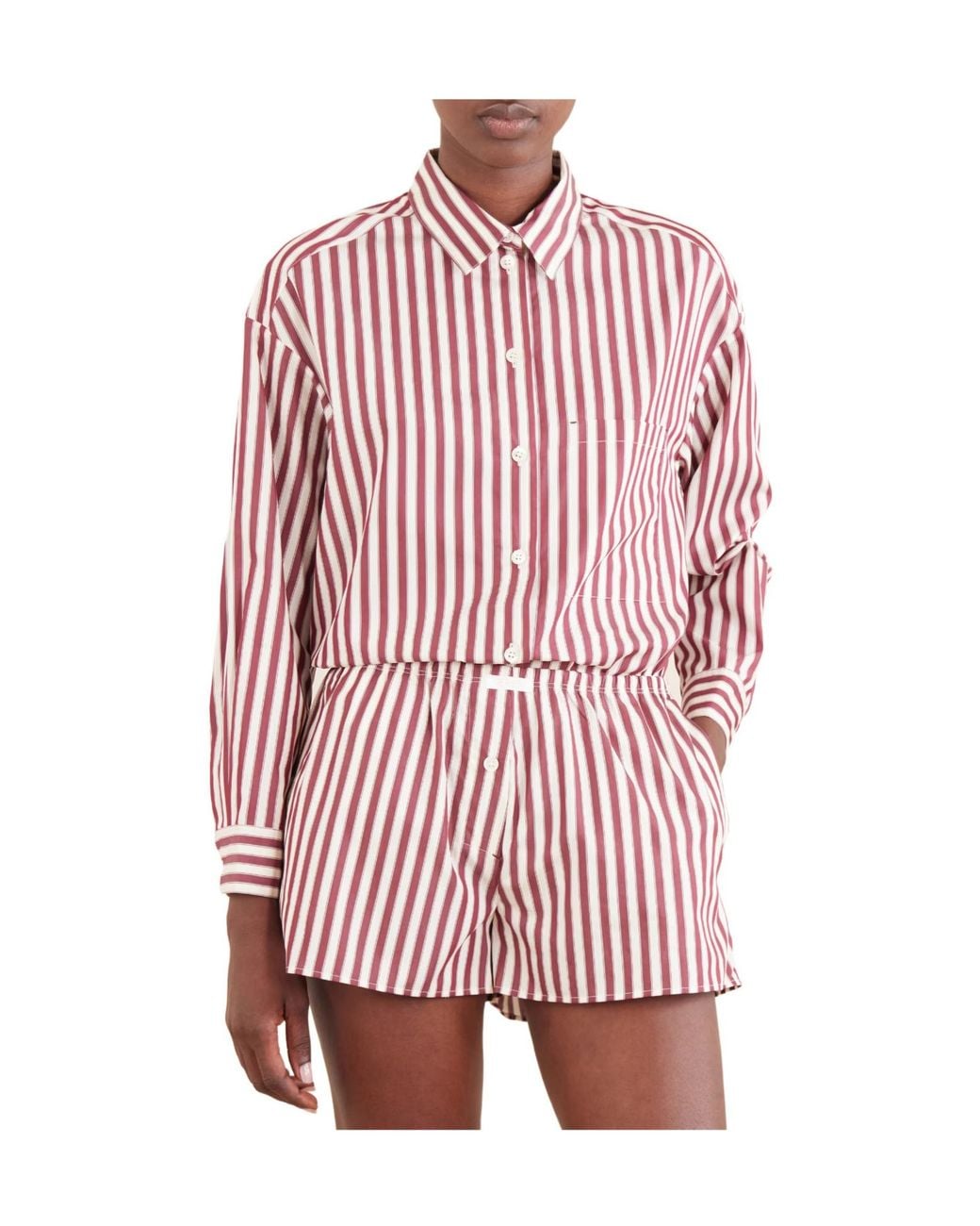Eres Red House Striped Cotton-Poplin Pajama Shorts