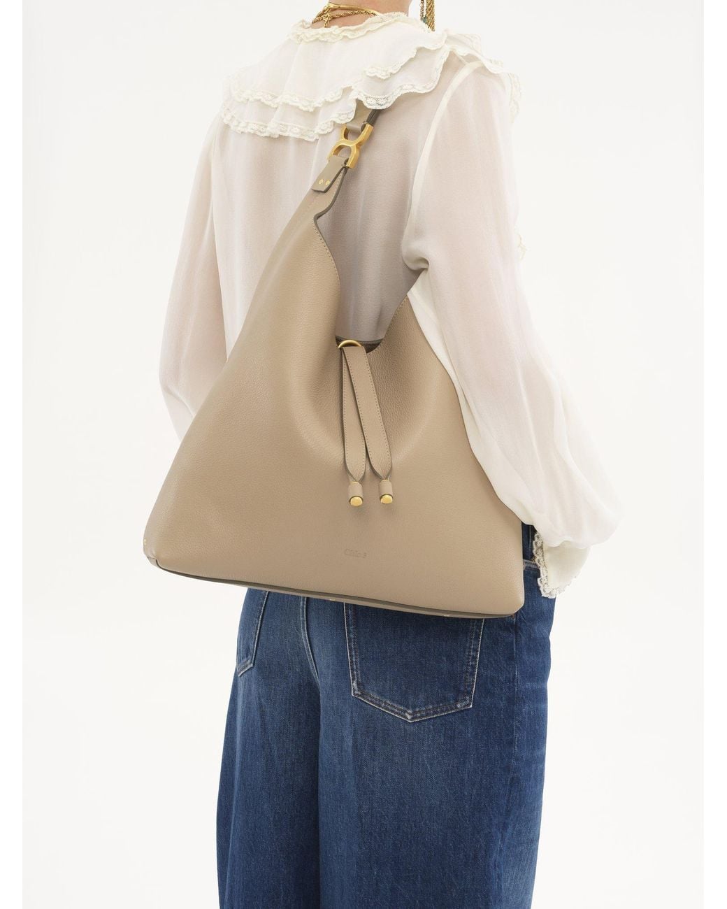 Chloé Natural Chloé Marcie Tassel-Closure Tote Bag