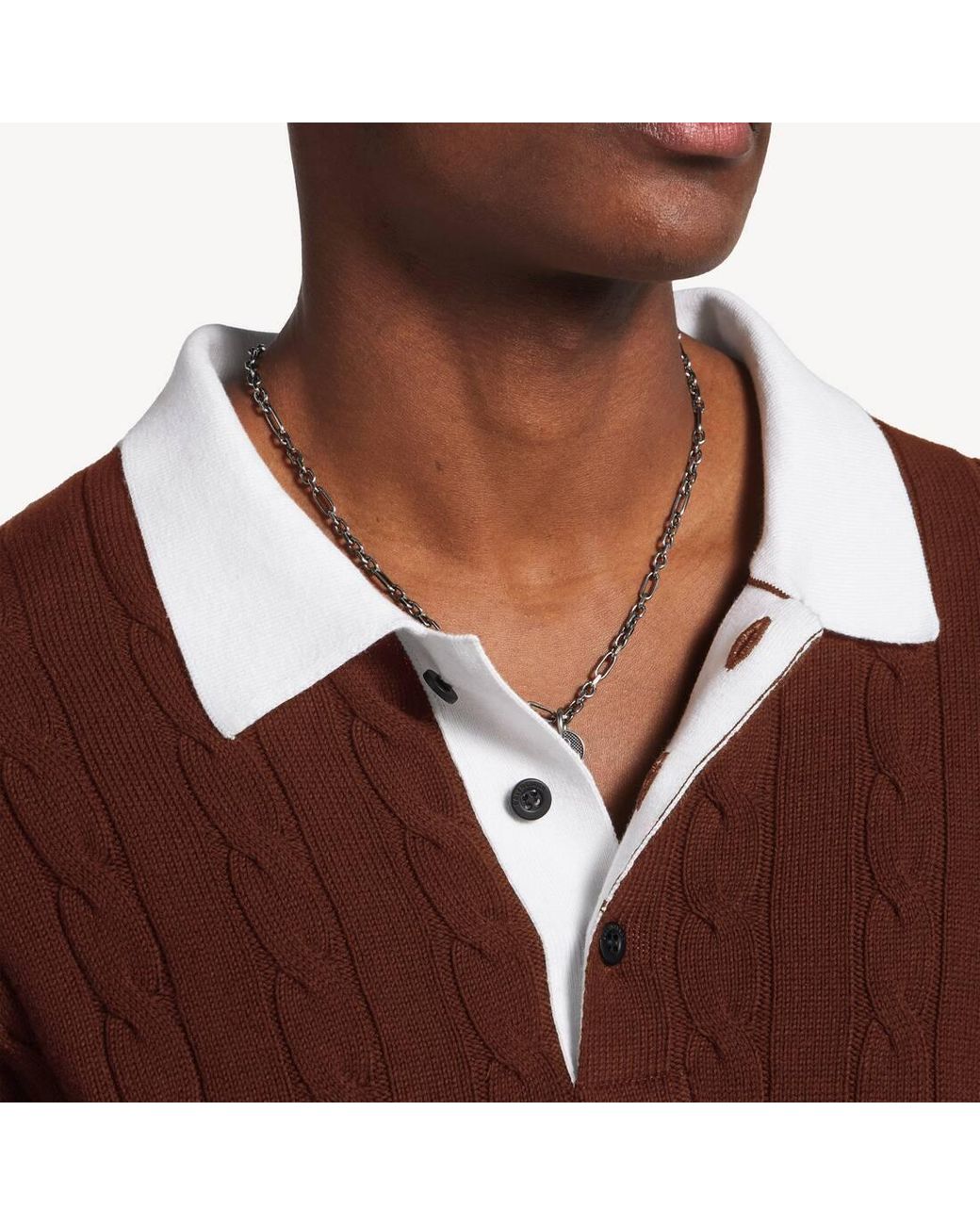 Balenciaga Brown Sporty Block Patched Polo Shirt for men
