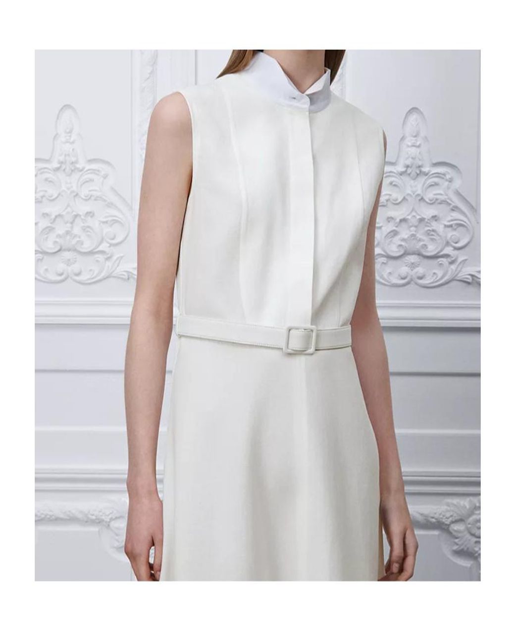 Dior White Iviera Mid-Length Belted Shirtdress