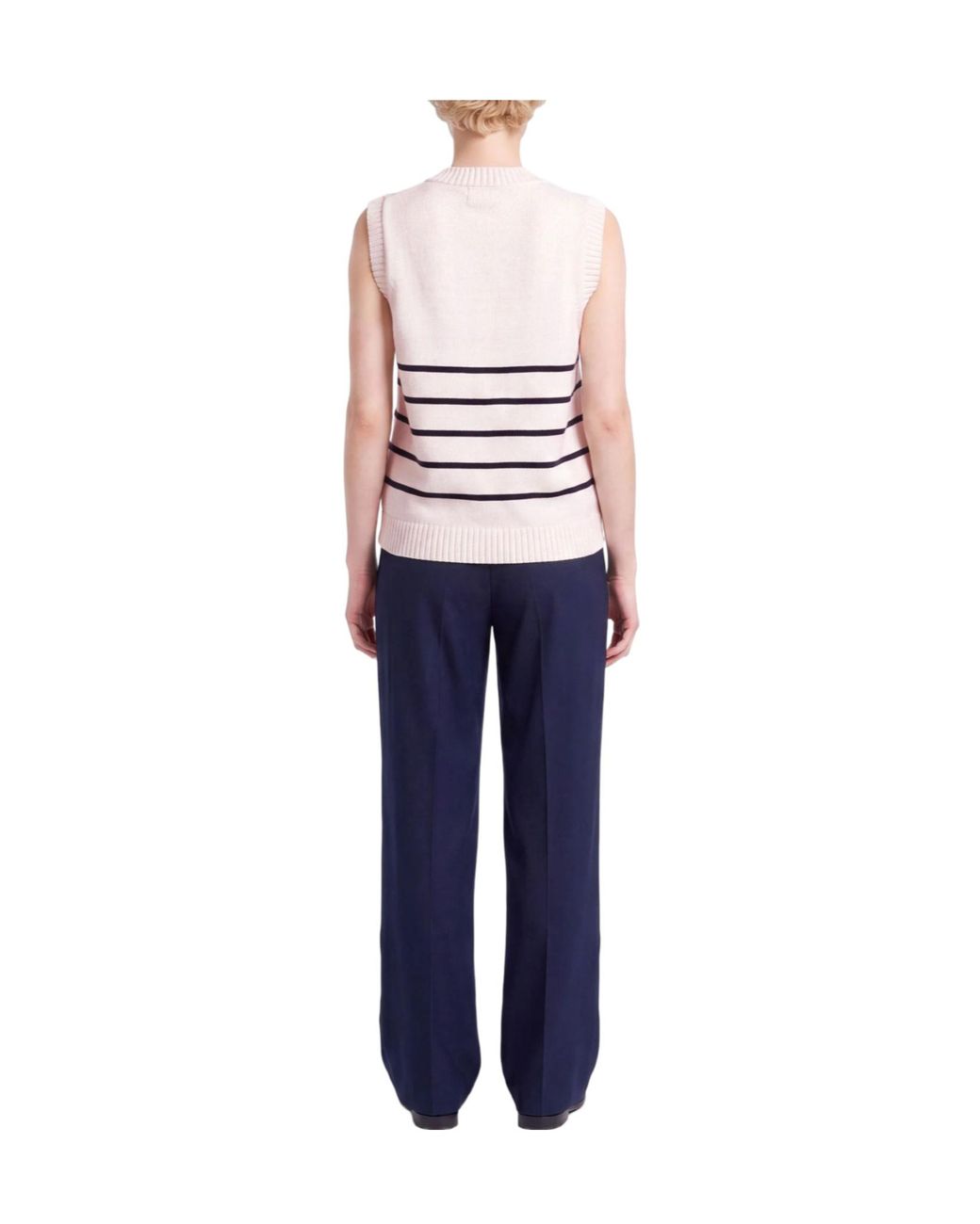 Max Mara White Sleeveless Knitted Top