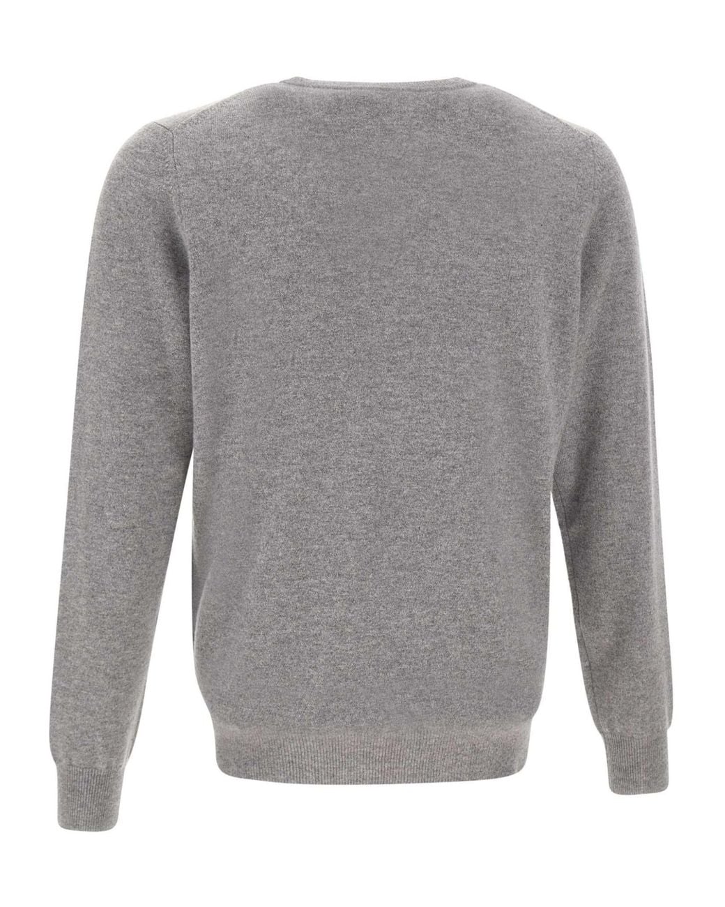 Kangra Cashmere Gray Kangra Crewneck Pullover for men