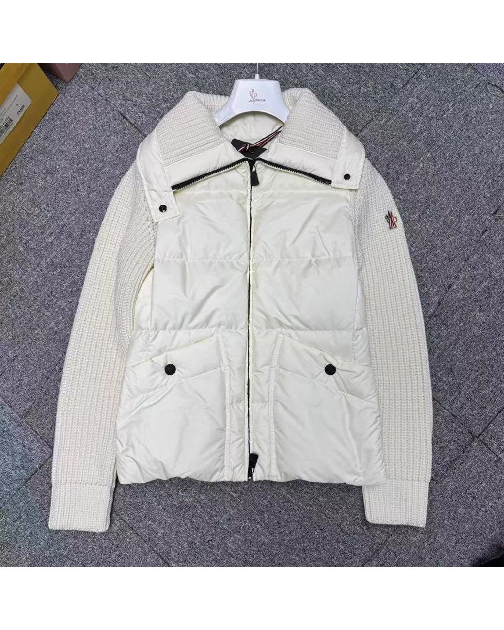 Moncler Natural Grenoble Panelled Zipped Jacket