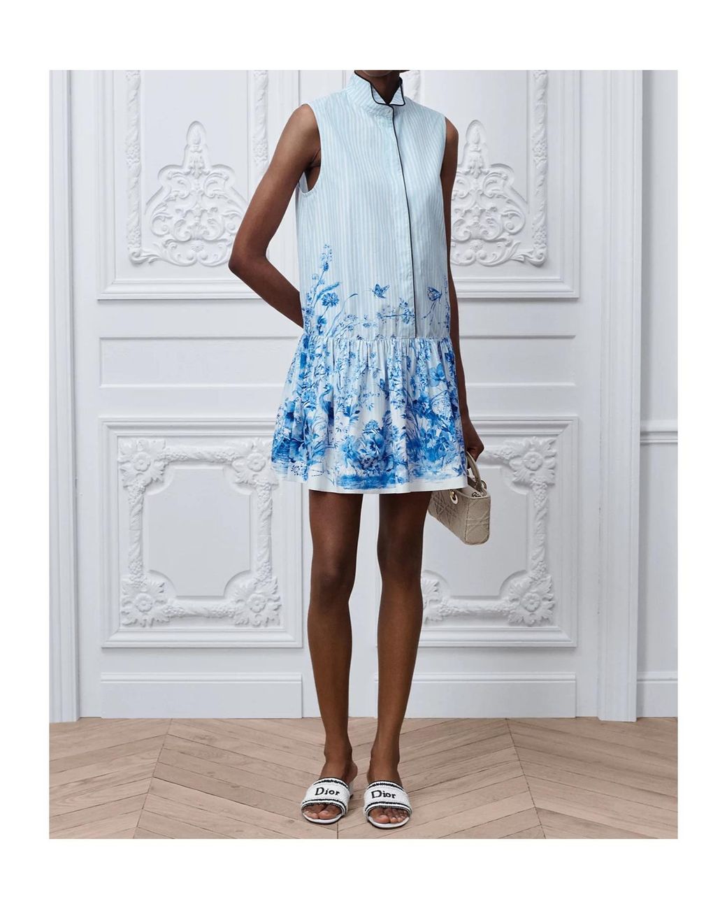 Dior Blue Iviera Short Flared Dress