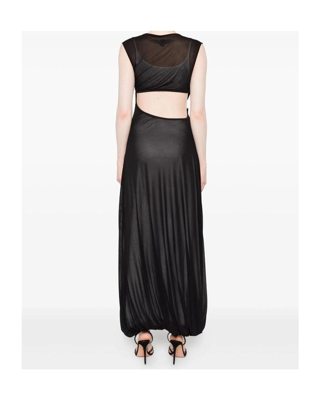 Christopher Esber Black Cut-Out Draped Maxi Dress
