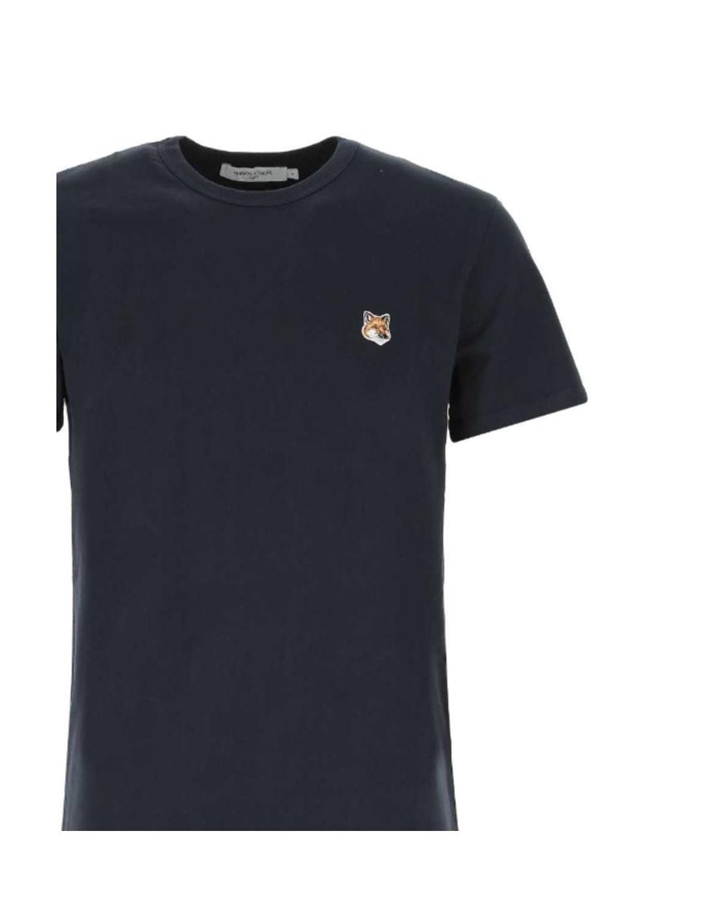 Maison Kitsuné Black Maison Kitsuné Fox Head Patch T-Shirt for men