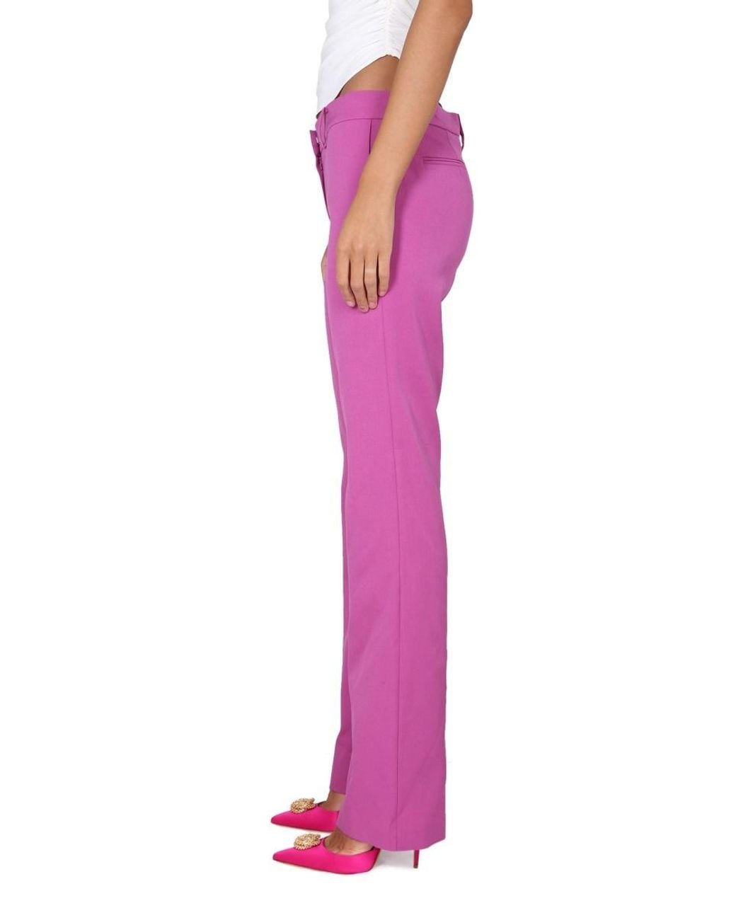 Magda Butrym Pink Mid-Rise Straight-Leg Trousers