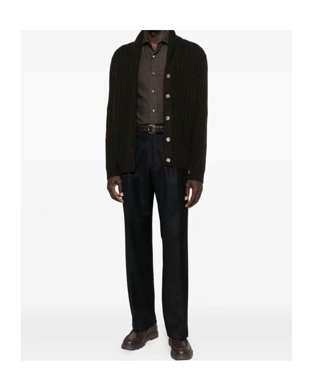 Berwich Black Lucano Pleated Pants for men