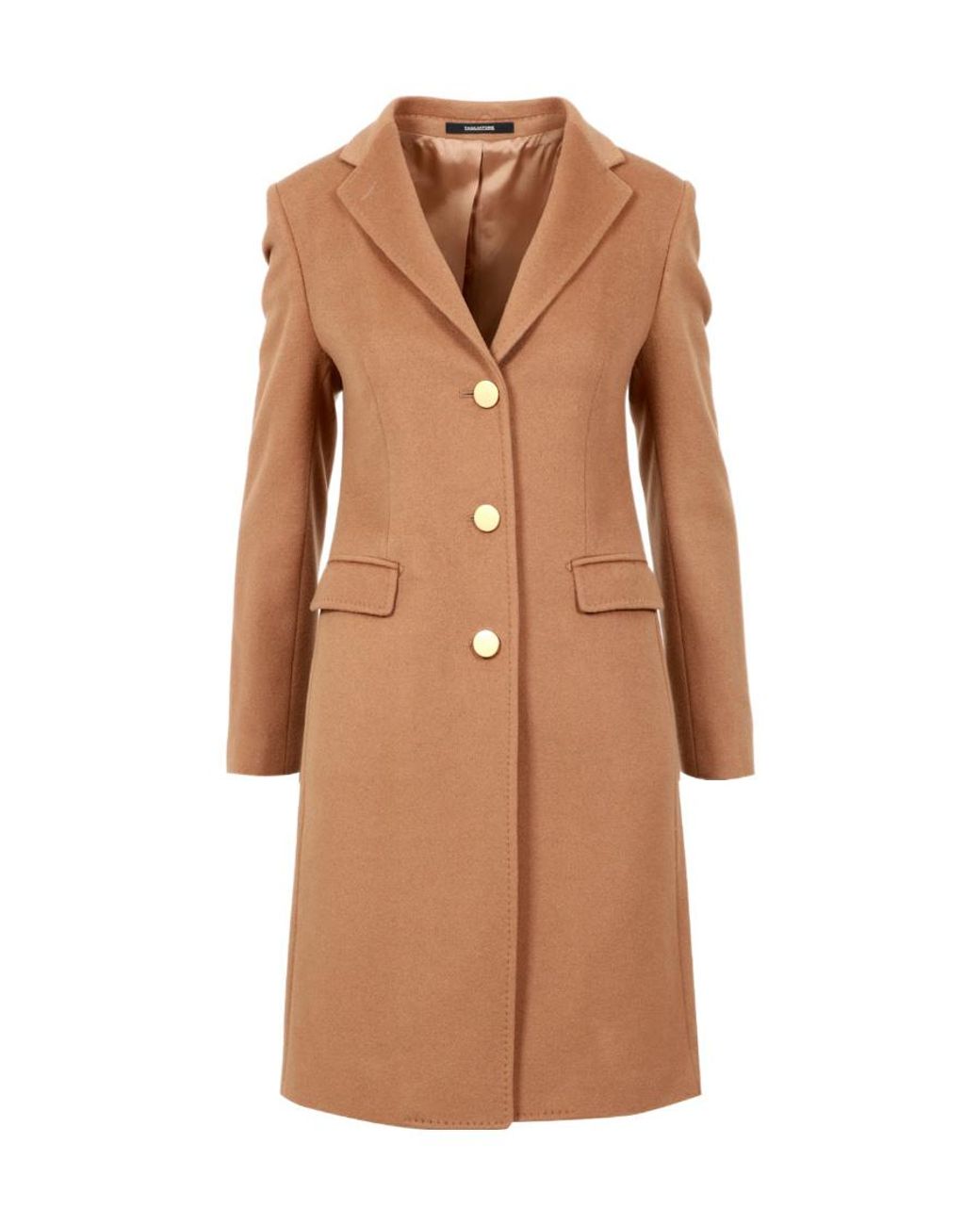Tagliatore Brown Lapel Long-Sleeved Coat