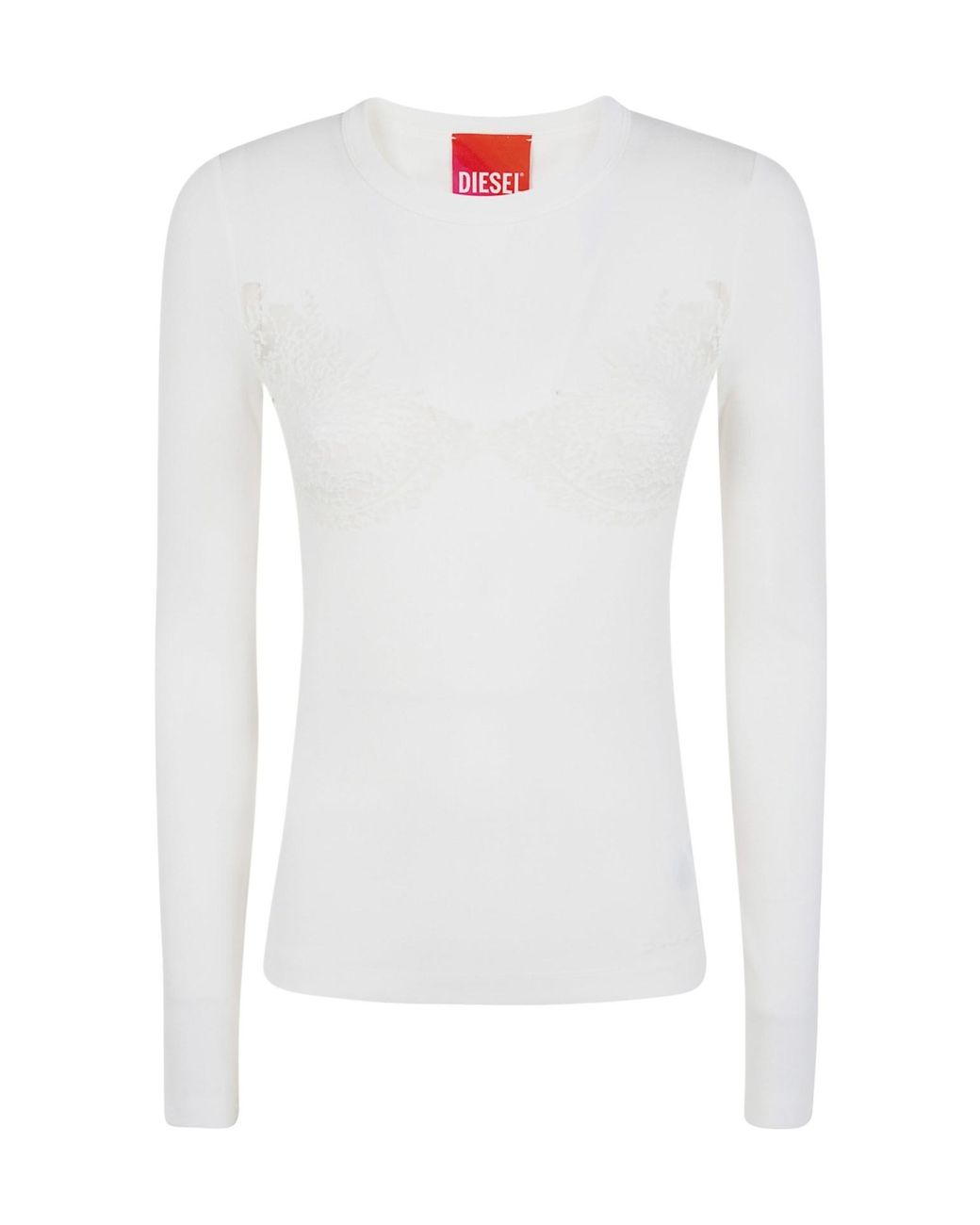 DIESEL White X Tinder Pr-T-Mokki-Ls-R Knitted Top
