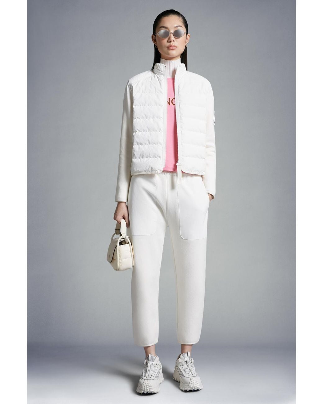 Moncler White Drawstring Panelled Sweatpants