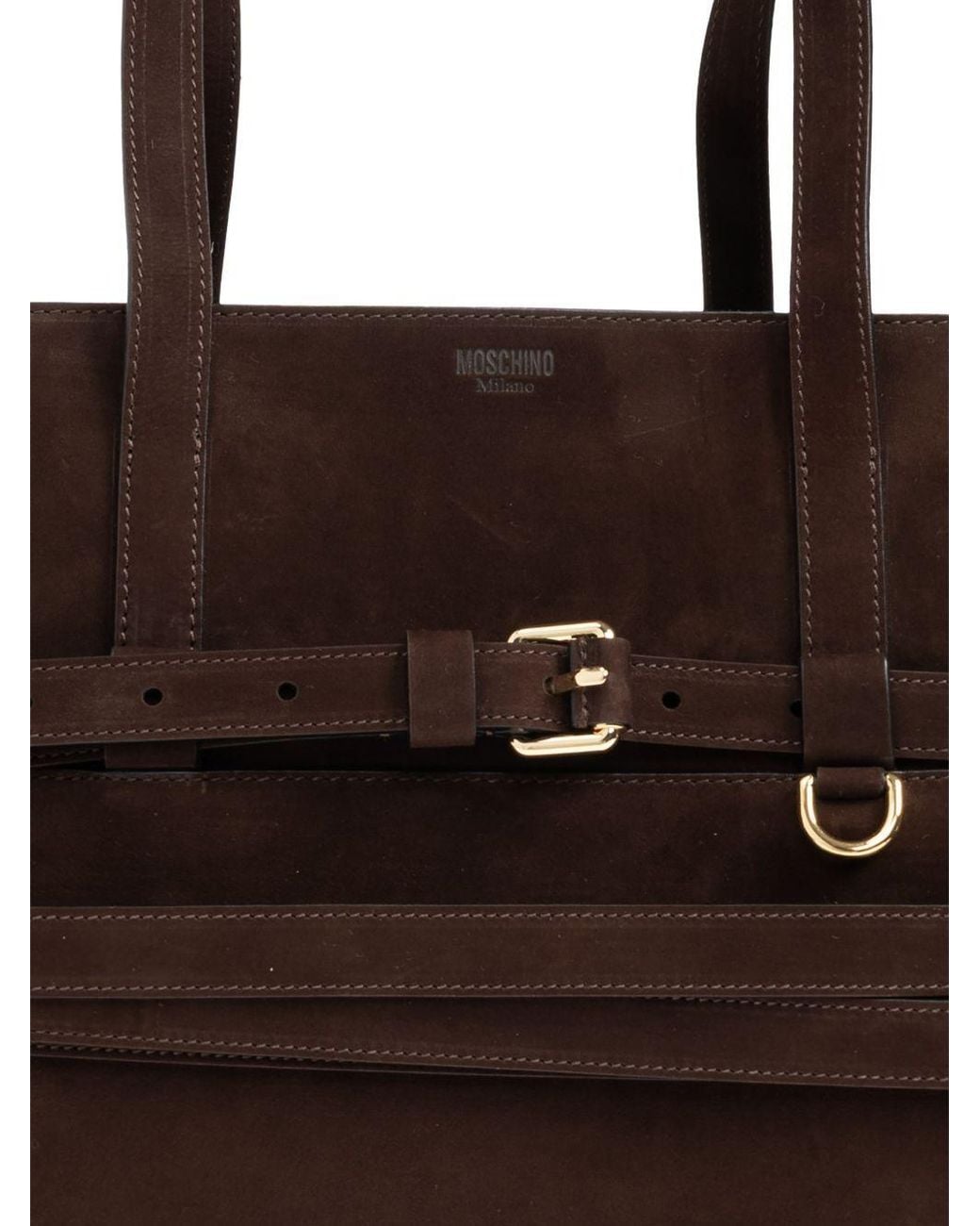 Moschino Brown Tie Me Top Handle Handbag