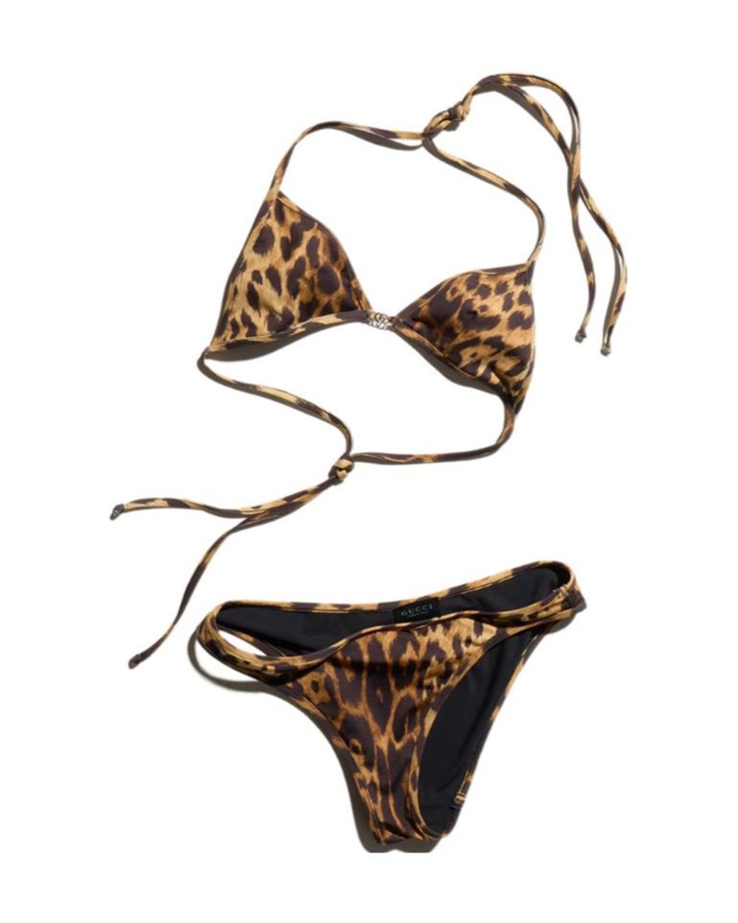 Gucci White Printed Stretch Jersey Bikini