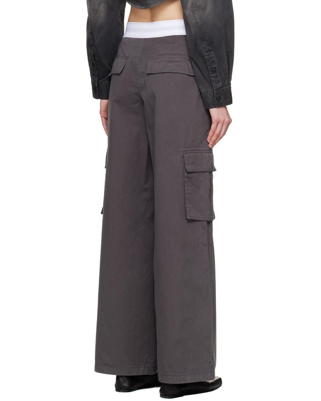 Alexander Wang Black Wide-Leg Cargo Pants