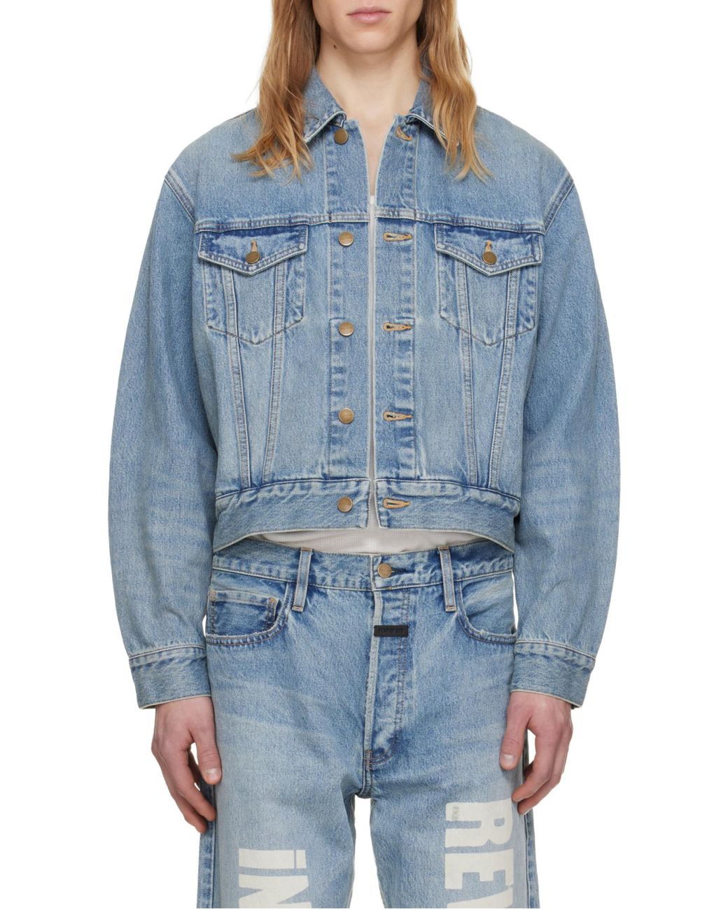 Fear Of God Blue Button-Up Denim Jacket for men