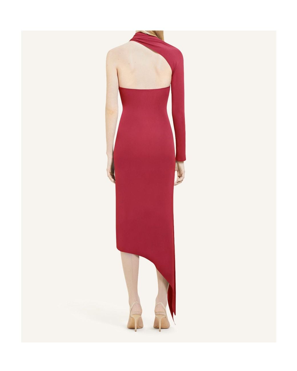 Courreges Red Slash Crepe Maxi Dress